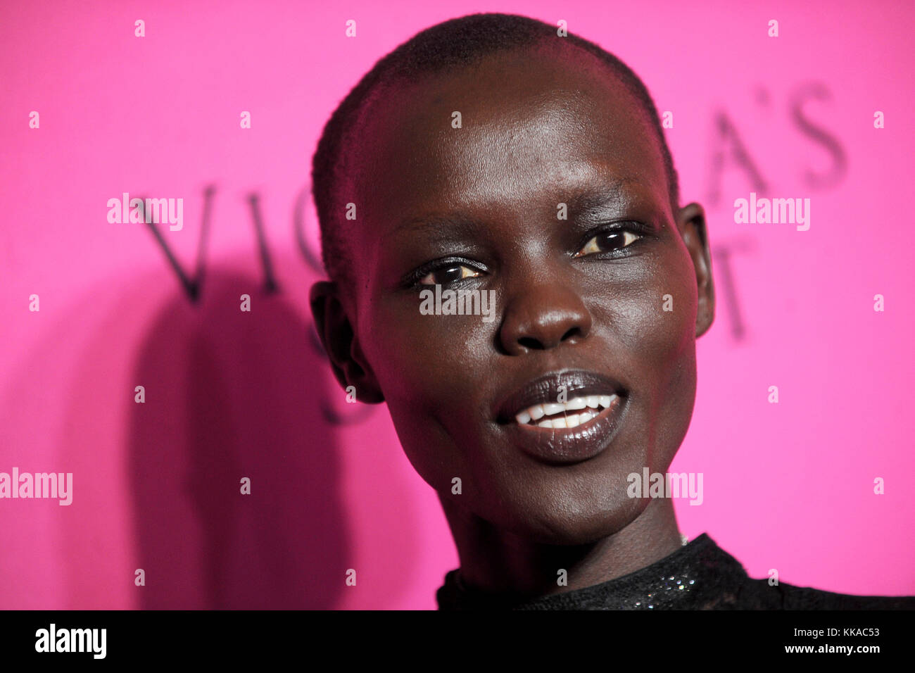 New York, USA. 28th Nov, 2017. Grace Bol attends the 2017 Victoria's Secret Fashion Show viewing party pink carpet at Spring Studios on November 28, 2017 in New York City. Credit: Geisler-Fotopress/Alamy Live News Stock Photo