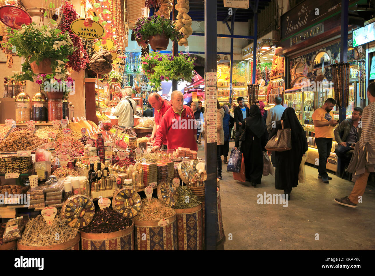 Spice Bazaar, Misir Carsisi, Egyptian Market, Eminonu, Istanbul, Turkey, Europe Stock Photo