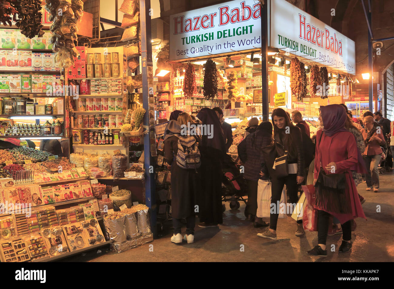 Spice Bazaar, Misir Carsisi, Egyptian Market, Eminonu, Istanbul, Turkey, Europe Stock Photo