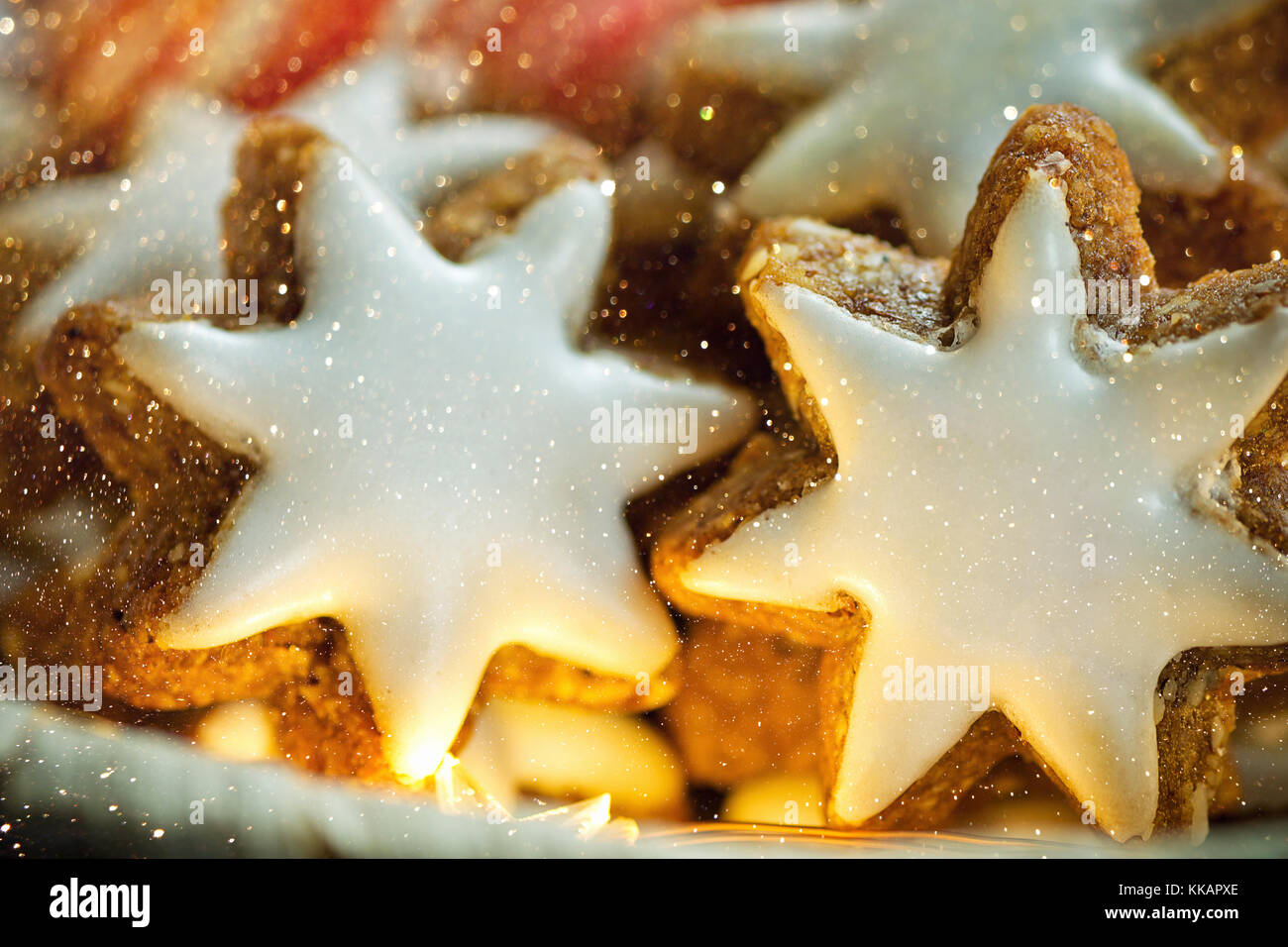 Traditional German Christmas Cookies Home Baked Glazed Cinnamon Stars