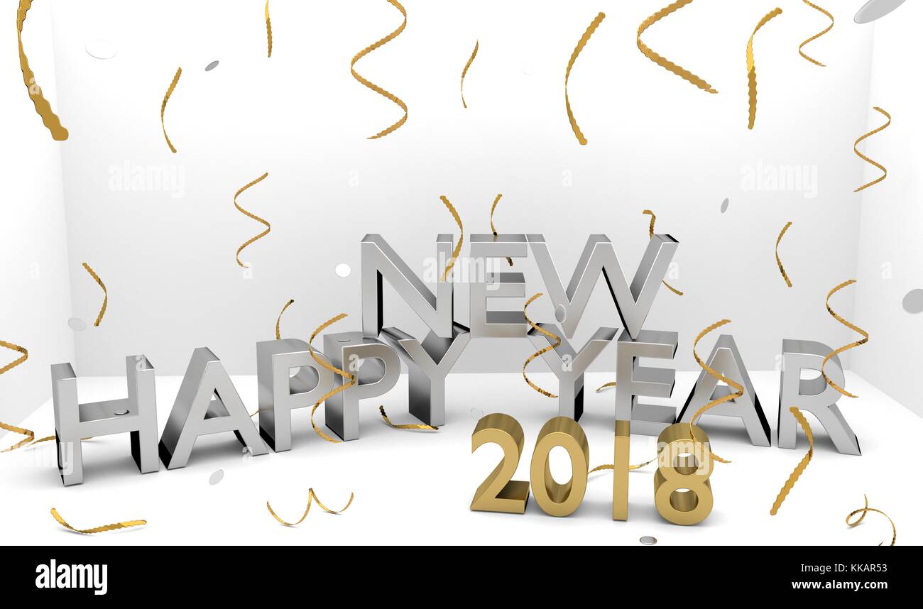 Happy New Year 3D text Stock Photo - Alamy