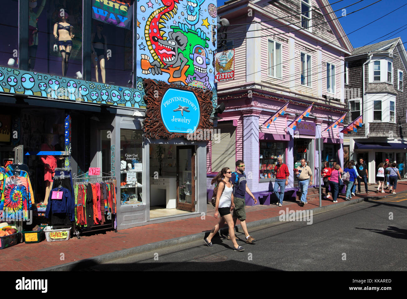 Commercial Street, Provincetown, Cape Cod, Massachusetts, New England, United States of America, North America Stock Photo