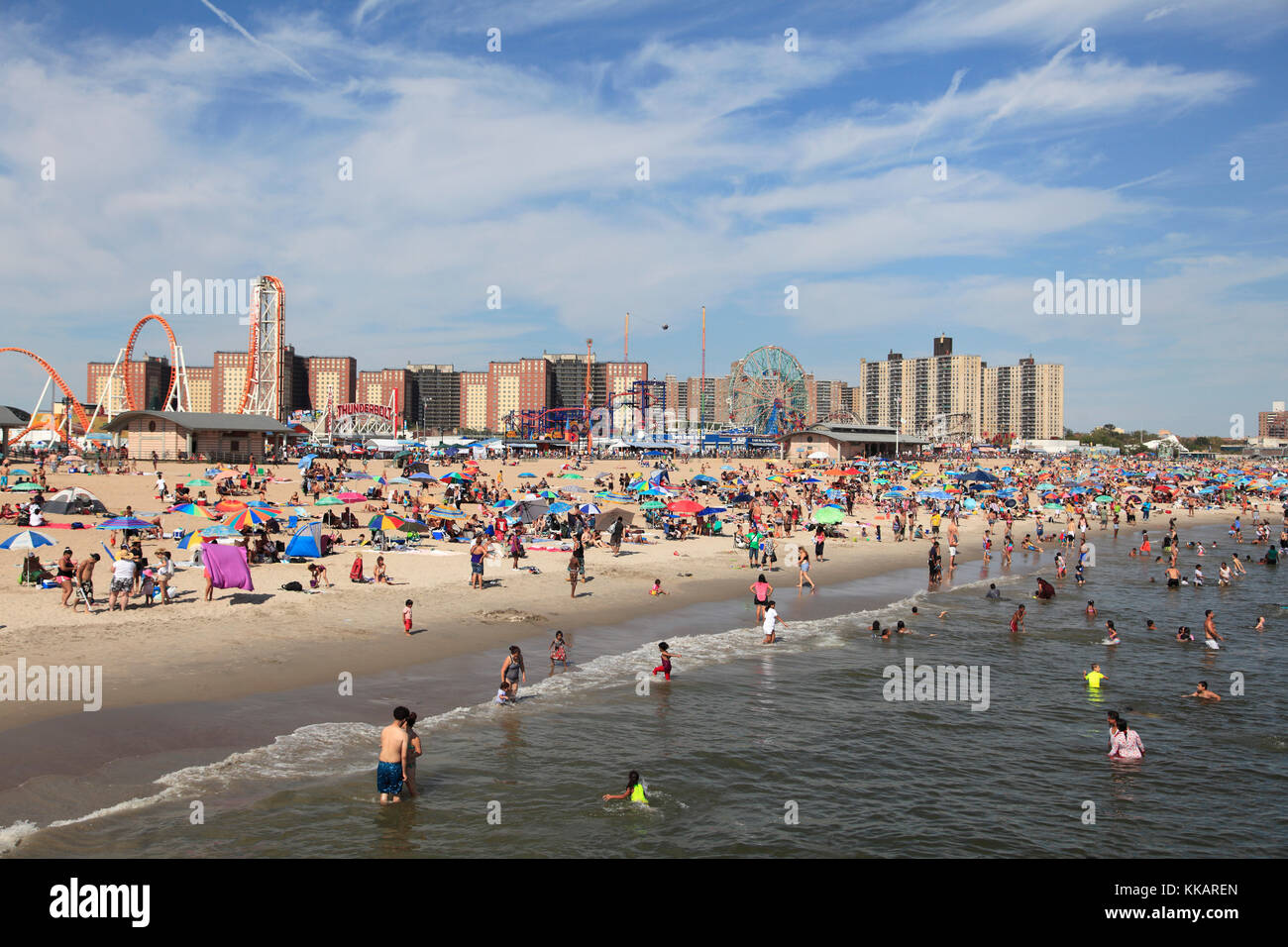 Beach, Coney Island, Brooklyn, New York City, New York, United States of America, North America Stock Photo