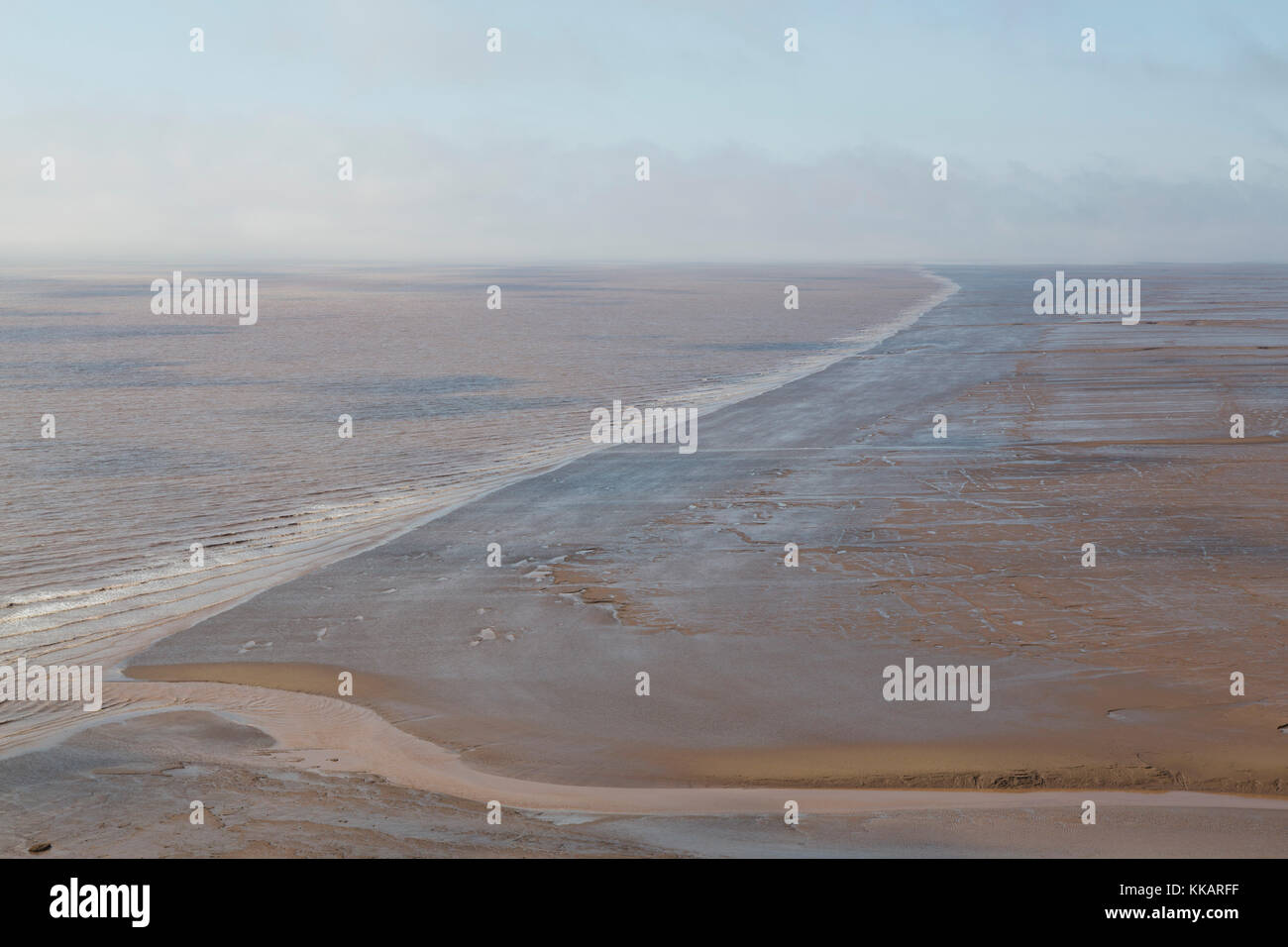 Mudflats, seen from Hopewell Rocks, on the Bay of Fundy, the location of the highest tides in the world, New Brunswick, Canada, North America Stock Photo