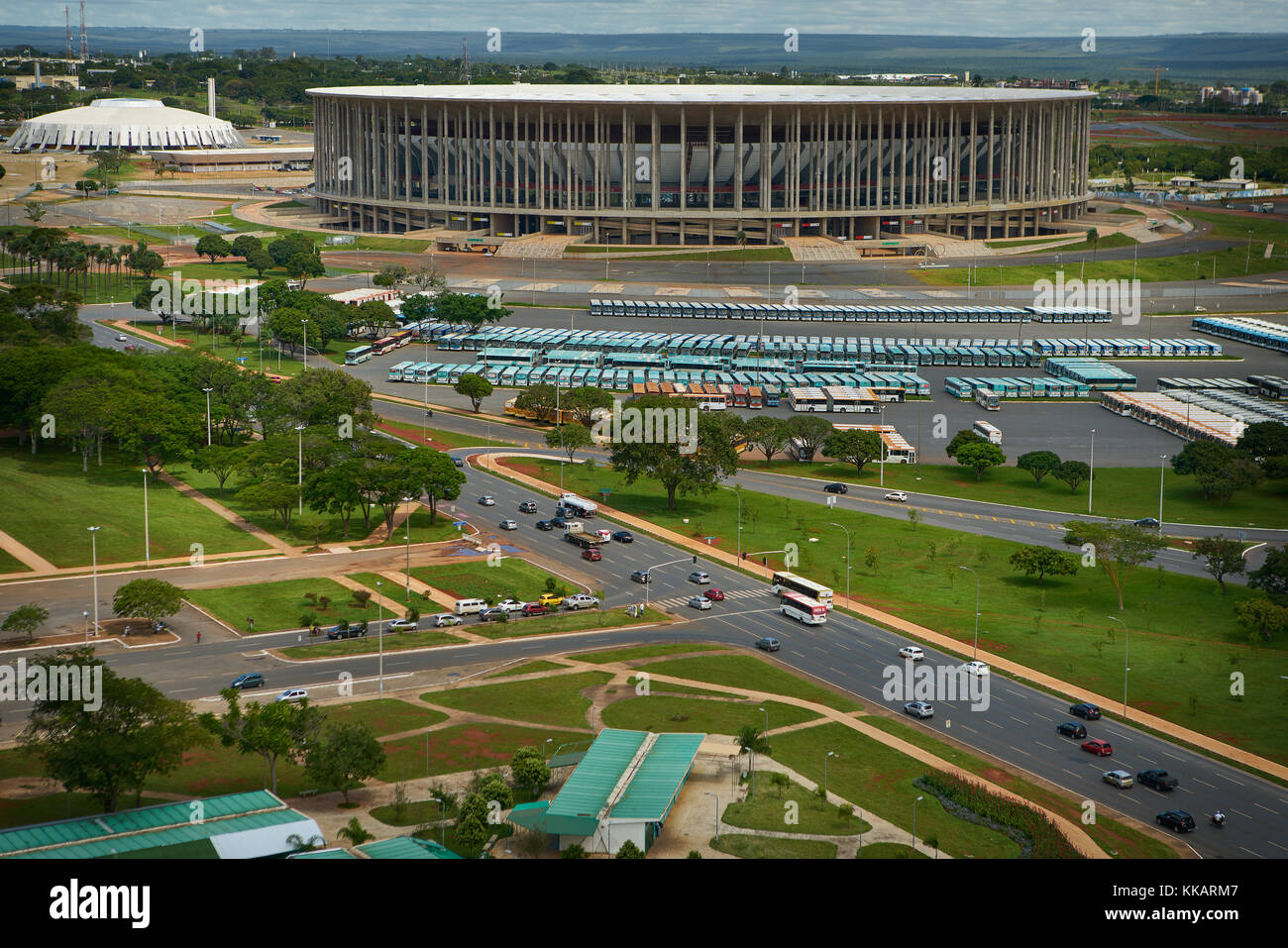 Estadio Nacional Mane Garrincha and Nilson Nelson Gymnasium, part of the Poliesportivo Ayrton Senna Complex, Brasilia, Brazil, South America Stock Photo