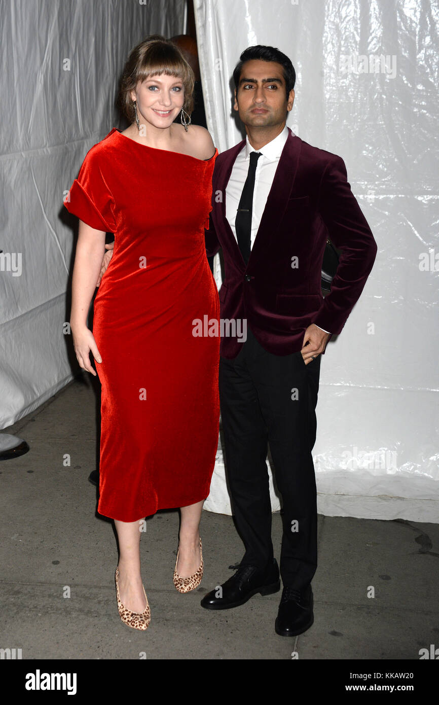 Emily V. Gordon and Kumail Nanjiani attend the 27th Annual Gotham Independent Film Awards 2017 at Cipriani Wall Street on November 27, 2017 in New York City. Stock Photo