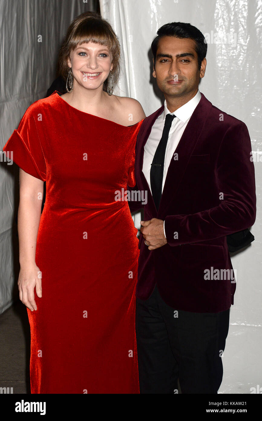 Emily V. Gordon and Kumail Nanjiani attend the 27th Annual Gotham Independent Film Awards 2017 at Cipriani Wall Street on November 27, 2017 in New York City. Stock Photo