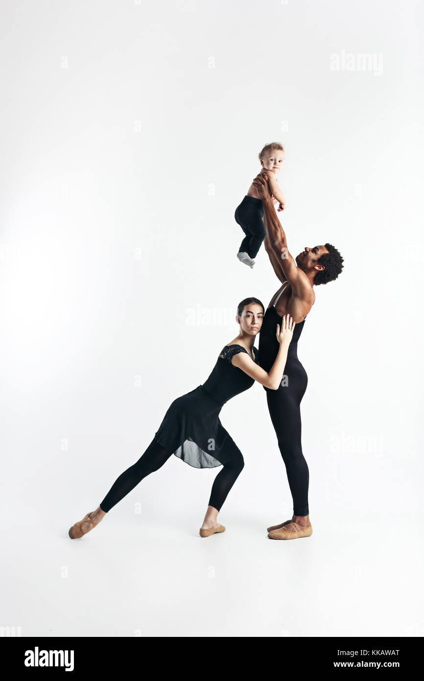 A happy family on white background Stock Photo - Alamy