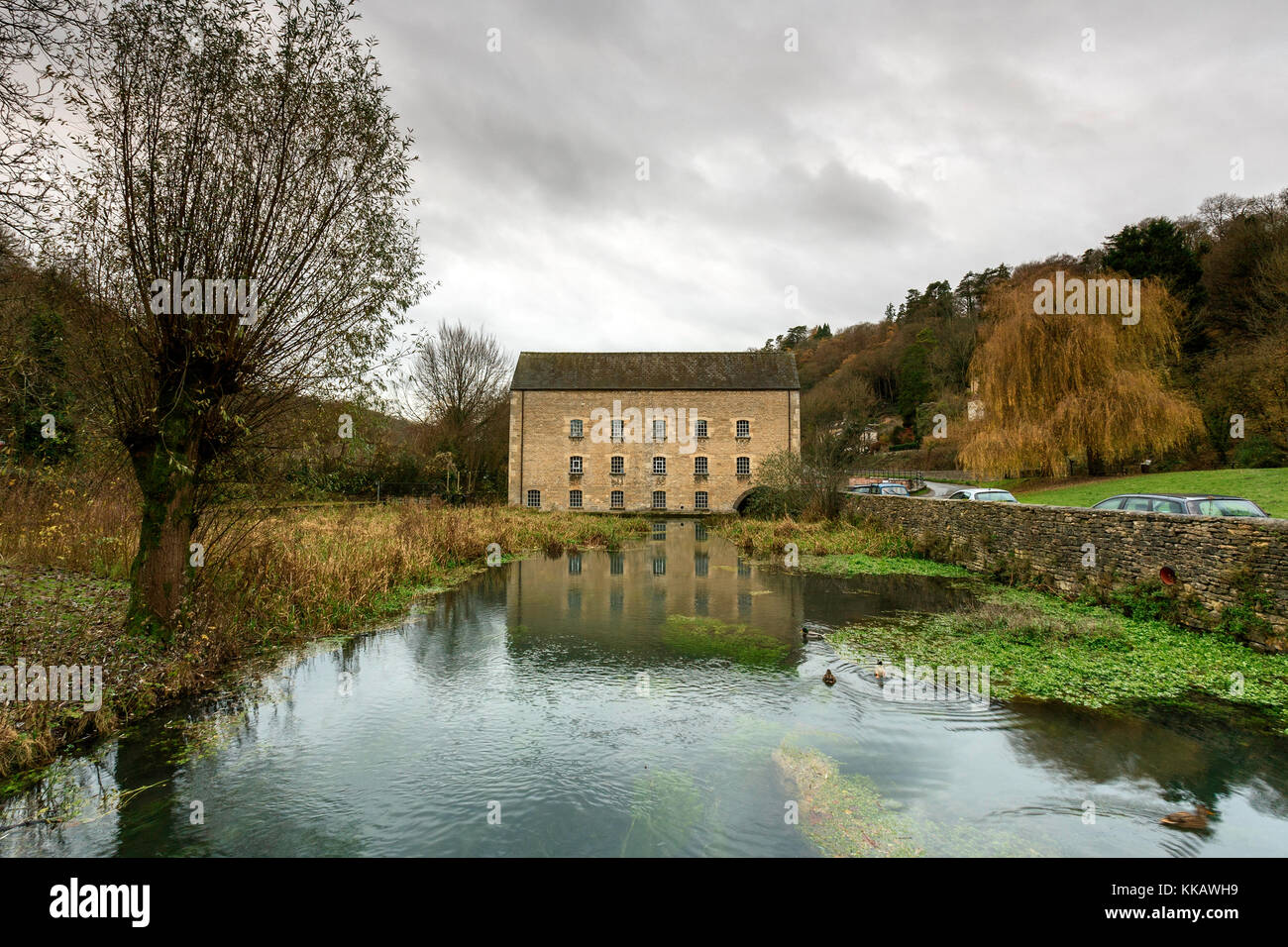 Belvedere Mill, an old Cotswold stone mill in the Chalford Valley near Stroud, Gloucestershire. Stock Photo
