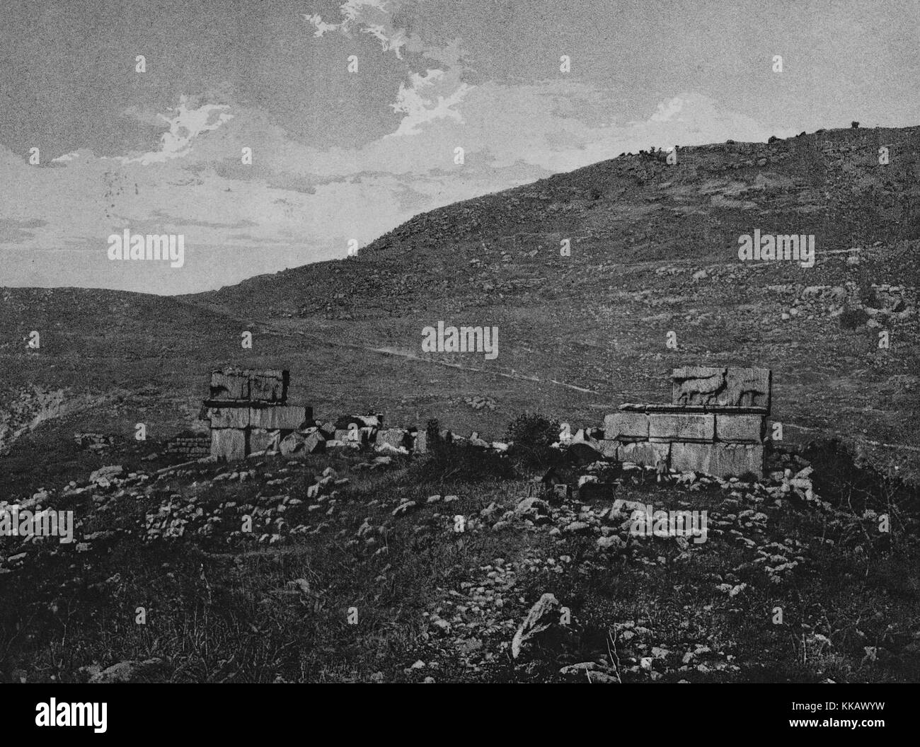 The ruins of Qasr Al-Abd that stand near Araq El-Emir, a stone palace ...