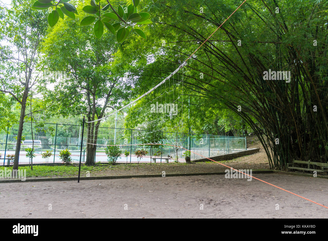 Volleyball court of a village in the forest. Ciudad Valles, San Luis Potosí. Mexico Stock Photo