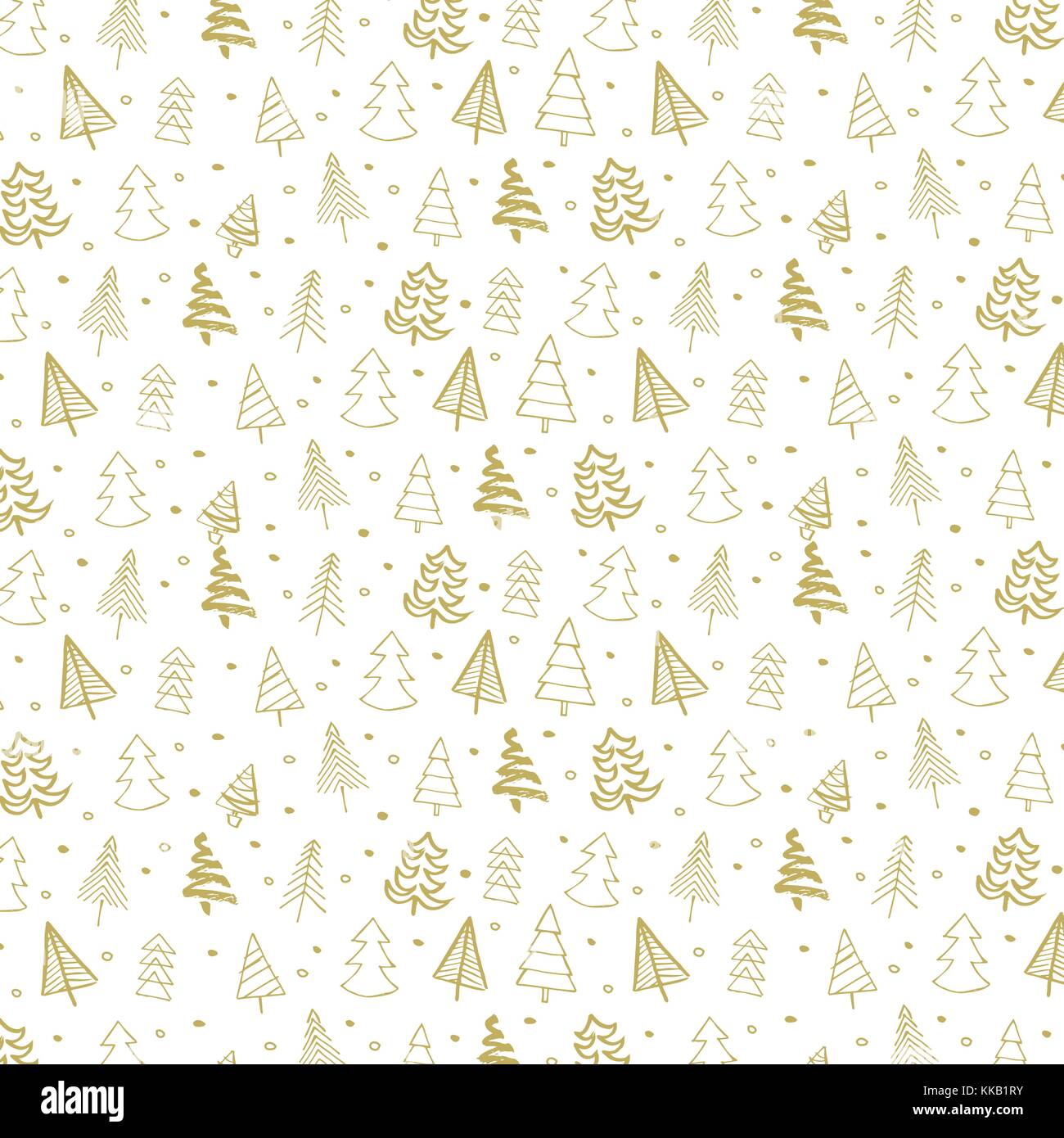 Hand drawn Christmas trees doodle background Stock Vector Image & Art ...
