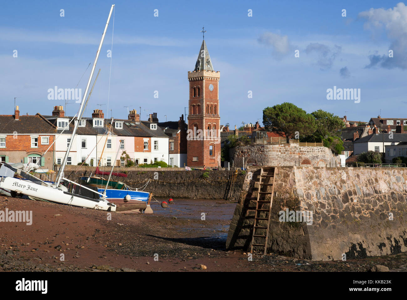 Harbour and St Peters Tower Lympstone Devon Stock Photo