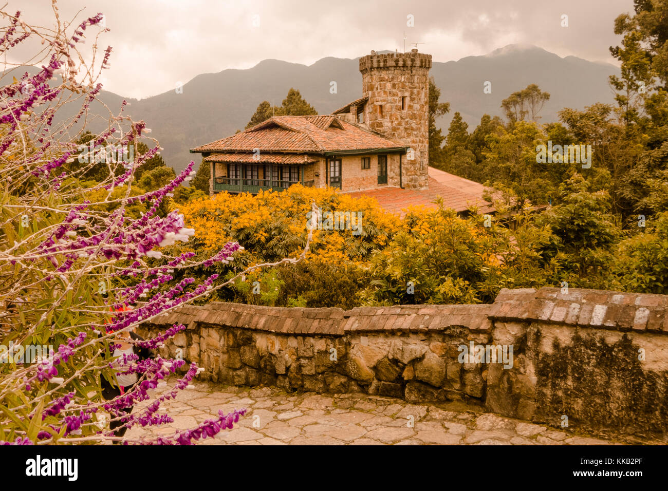 Beautiful ancient building in Monserrate, Bogota Colombia Stock Photo ...