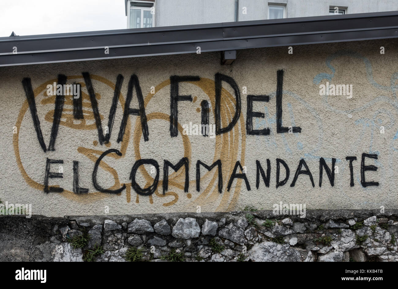 Viva Fidel El Commandante graffiti Stock Photo