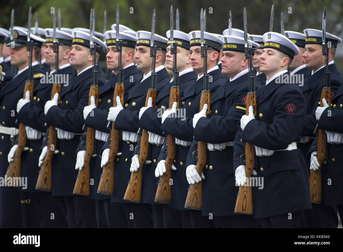 Polish Navy men during 99th anniversary of Polish Navy in Gdynia