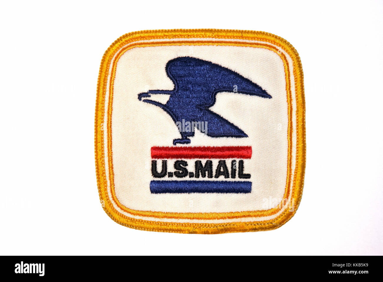 Historical United States Mail Eagle Emblem Patch that letter carriers wore on their uniforms (1971-1991). Stock Photo