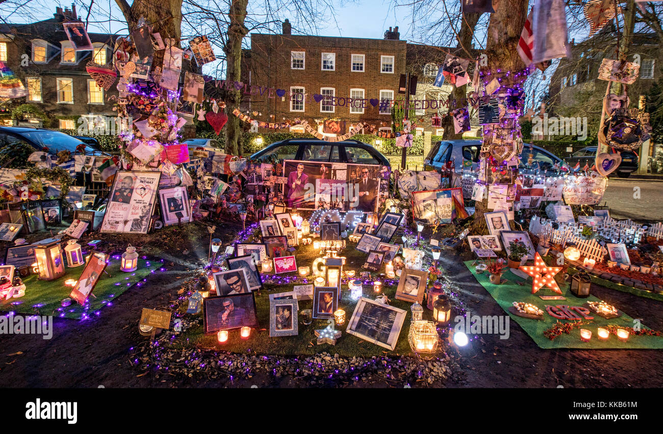George Michael's Candlelit Memorial Garden Highgate London UK Stock Photo