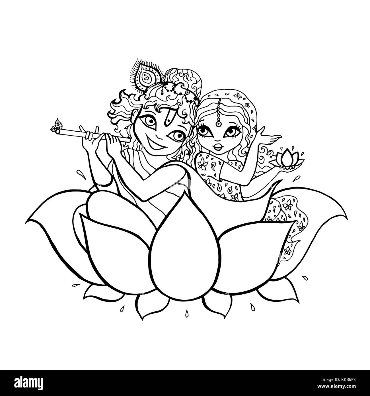 Radha, Krishna. Hindu God Stock Vector