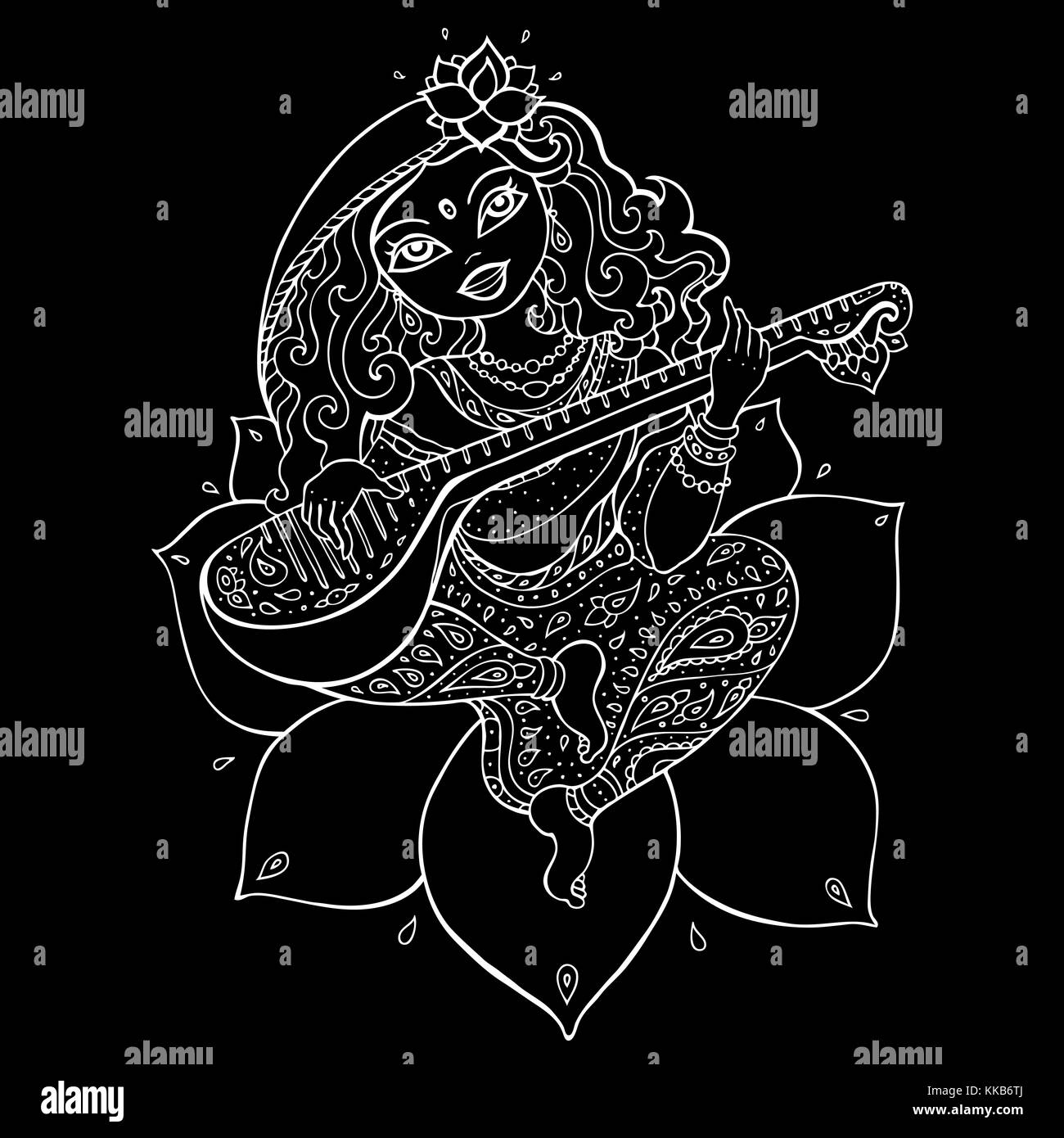 POSTERMAL Poster Maa Saraswati Beautiful Sketch Photo Picture sl-3703  (Canvas Large Print, 36x24 Inches, Canvas Media, Multicolor) : Amazon.in:  Home & Kitchen