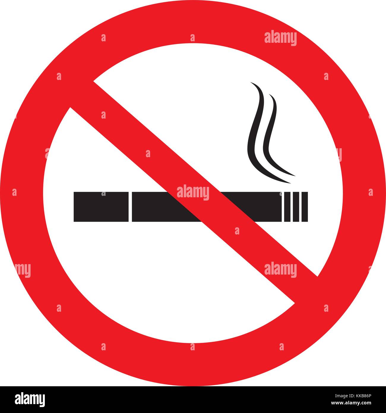 No smoke illustration, vector, No smoking sign isolated on white, Stock Vector