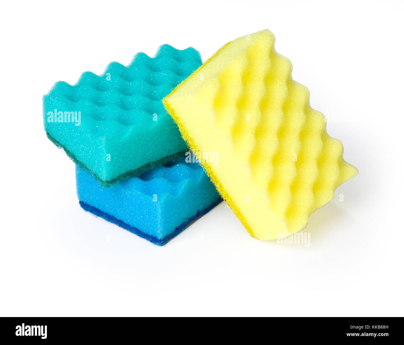 Kitchen sponges on a white background, saved path Stock Photo