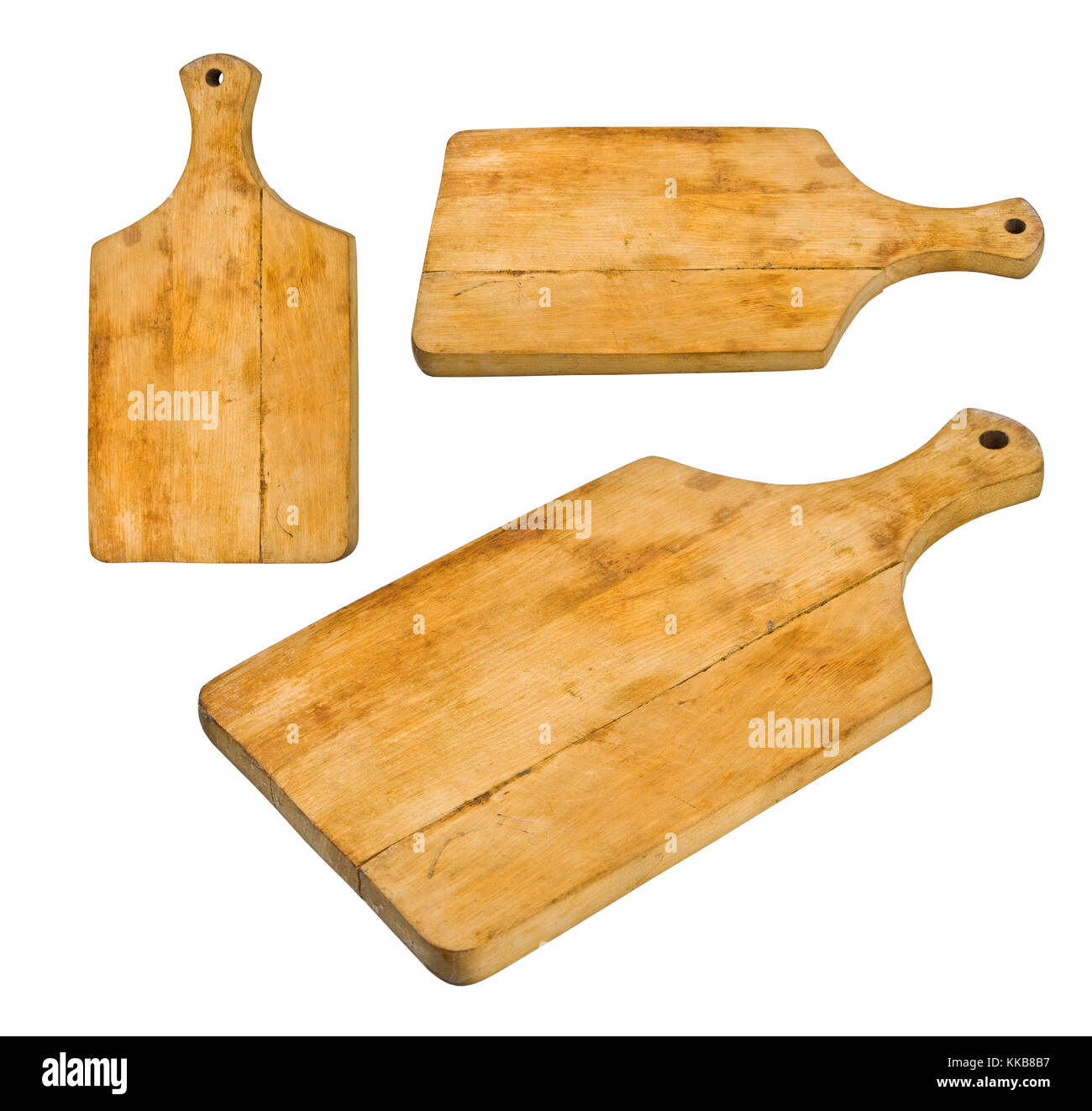 old cutting board on white background Stock Photo Alamy