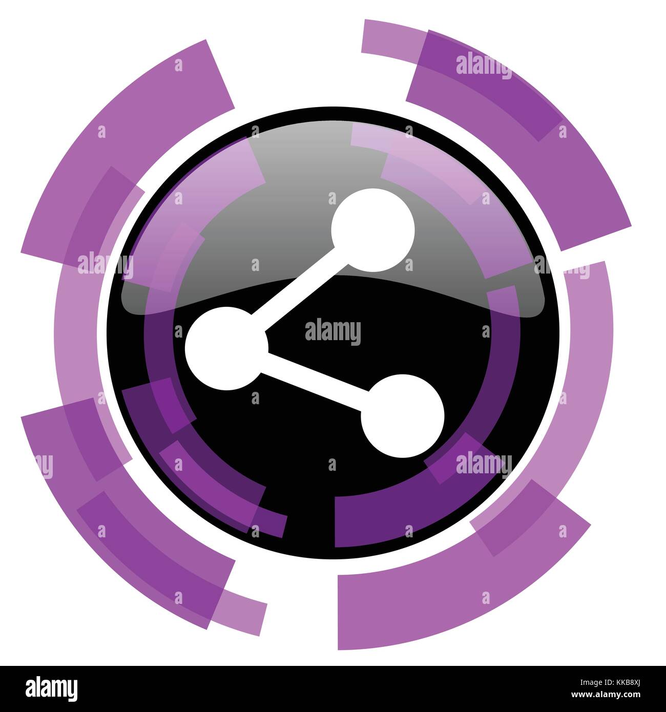 Share pink violet modern design vector web and smartphone icon. Round ...