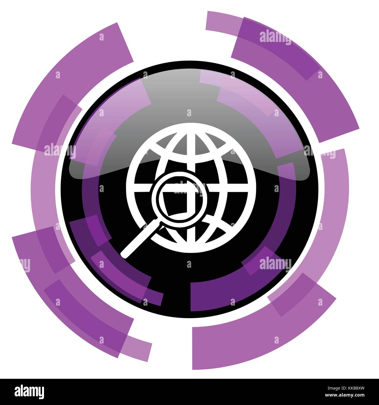 Search pink violet modern design vector web and smartphone icon. Round ...