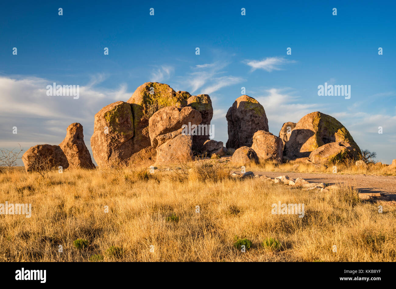 Granite rock formations at sunrise, City of Rocks State Park, New