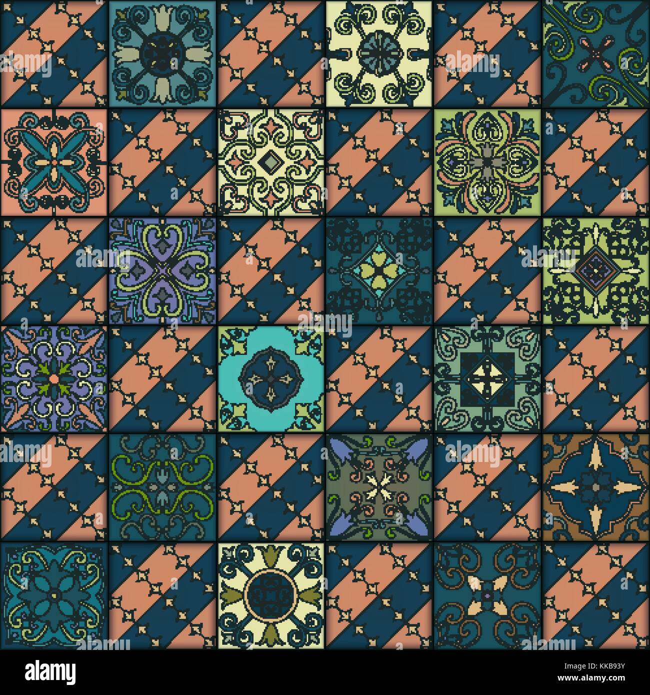 Marakesh Pattern Vector Colorful Wall Marrakesh, Morocco Stock Vector Images - Alamy