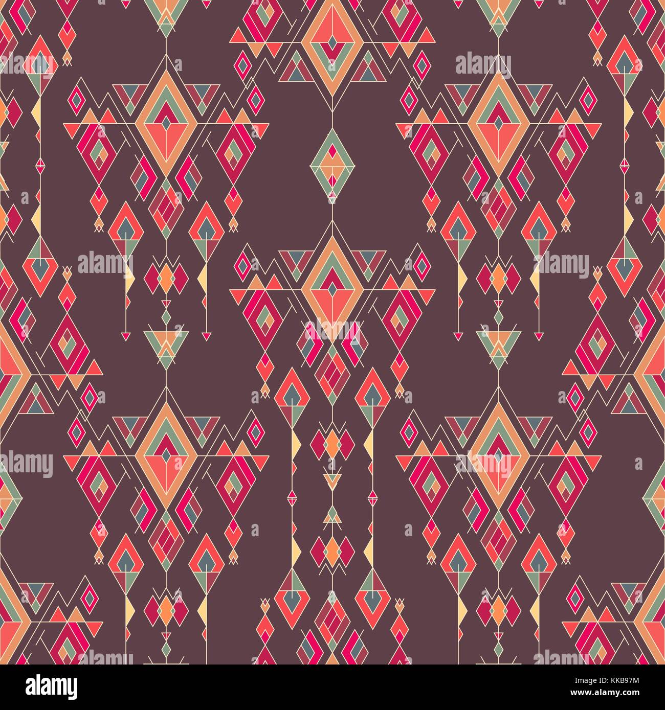 Vector Tribal vintage ethnic seamless pattern. Aztec, mexican, navajo ...