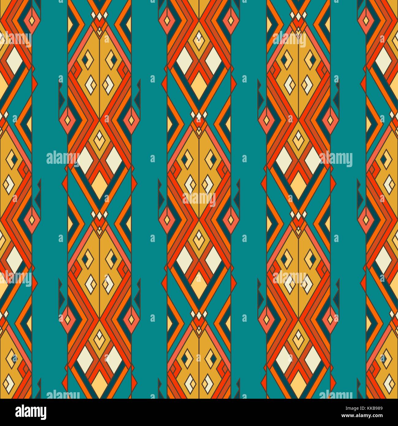 Vector Tribal vintage ethnic seamless pattern. Aztec, mexican, navajo, african motif Stock Vector
