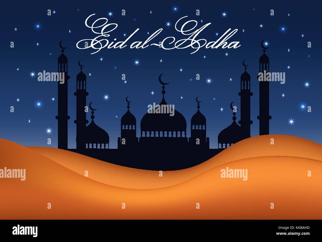 Vector islamic holiday illustration. Lettering composition of muslim