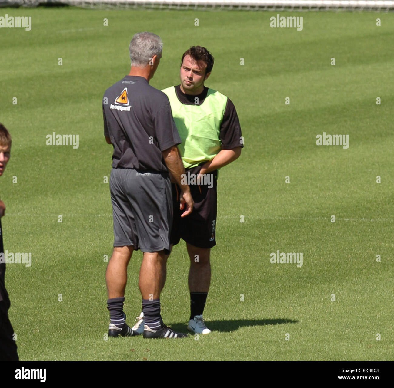 Wolverhampton Wanderers footballer manager Mick McCarthy talking to 