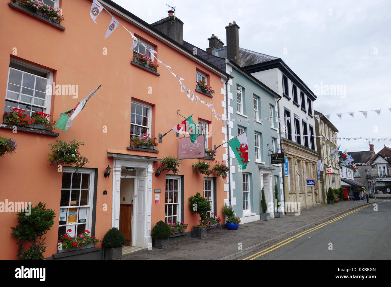 The Drovers b&B in Llandovery town in Wales Uk 2017 Stock Photo