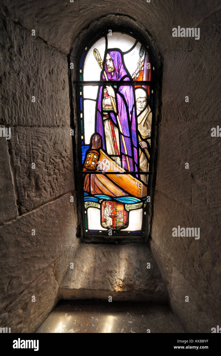Stained glass window, St Margaret's Chapel, Edinburgh Castle Stock