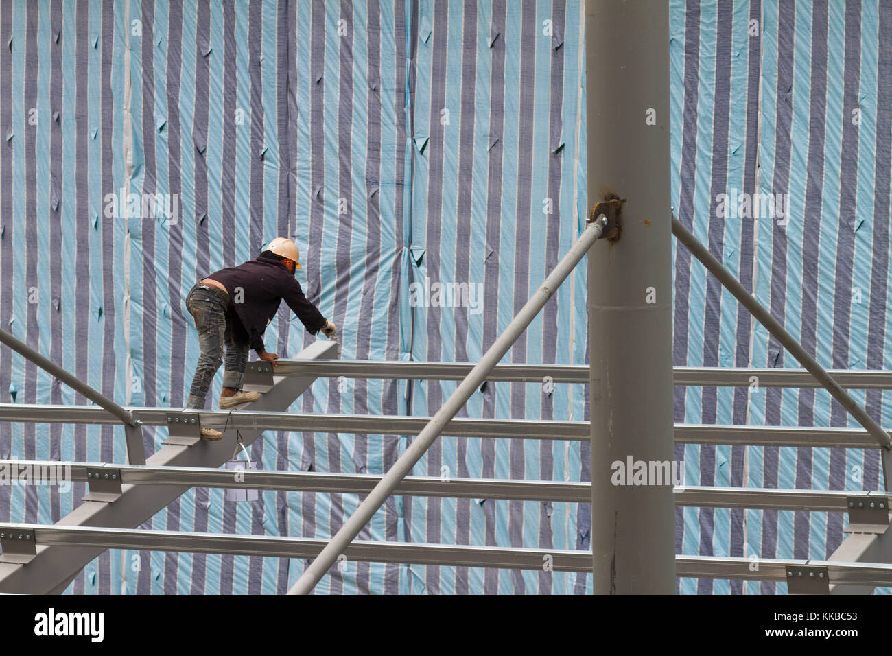 Workers on a building workplace in Kuala Lumpur, Malaysia Stock Photo