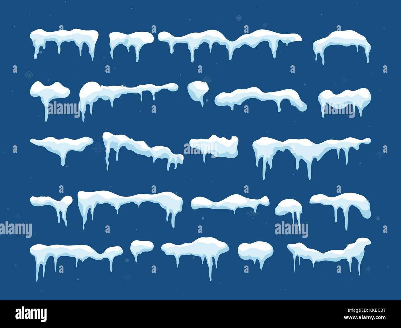 Snow, ice cap. Snowfall with snowflakes. Winter season. Isolated on