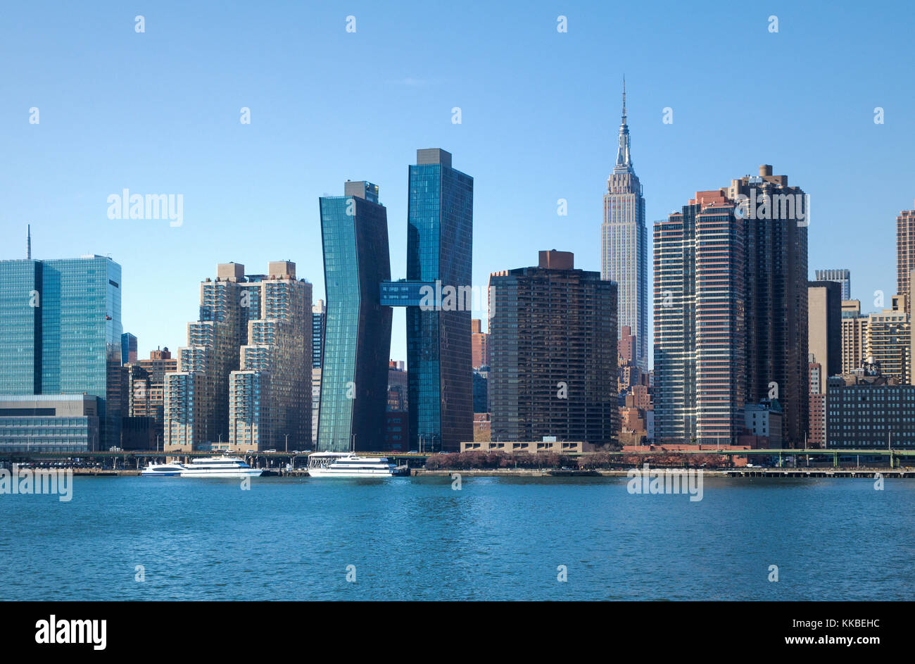 Manhattan skyline seen from Long Island City in Queens (New York City) Stock Photo