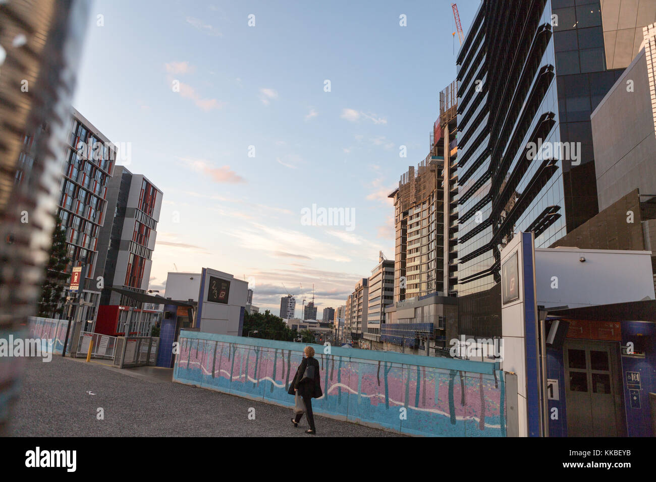 The city commute as viewed from a prime mover Stock Photo