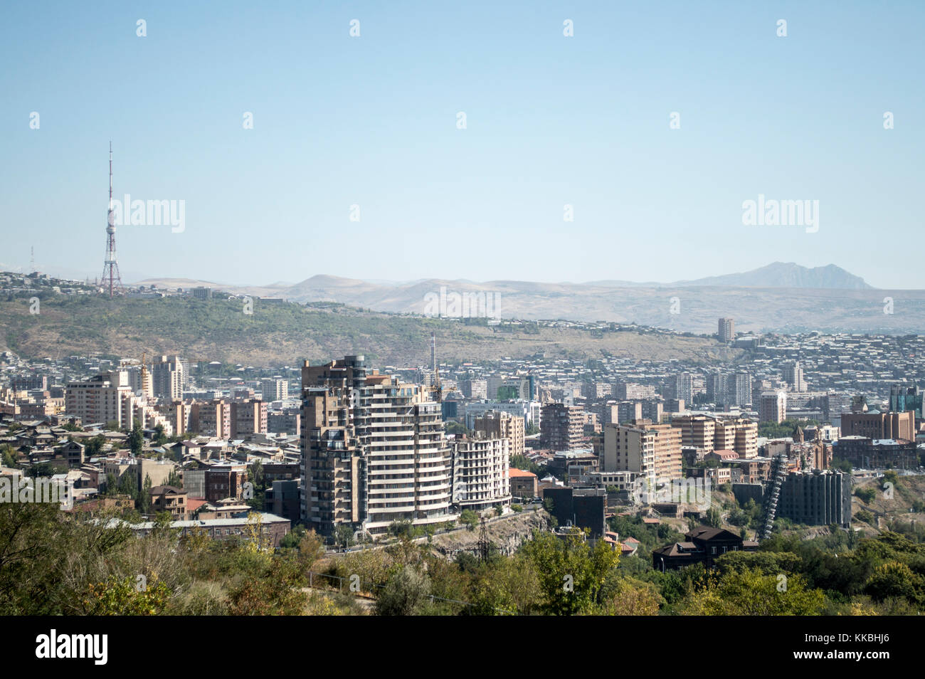 Residential buildings in downtown Yerevan, Armenia Stock Photo