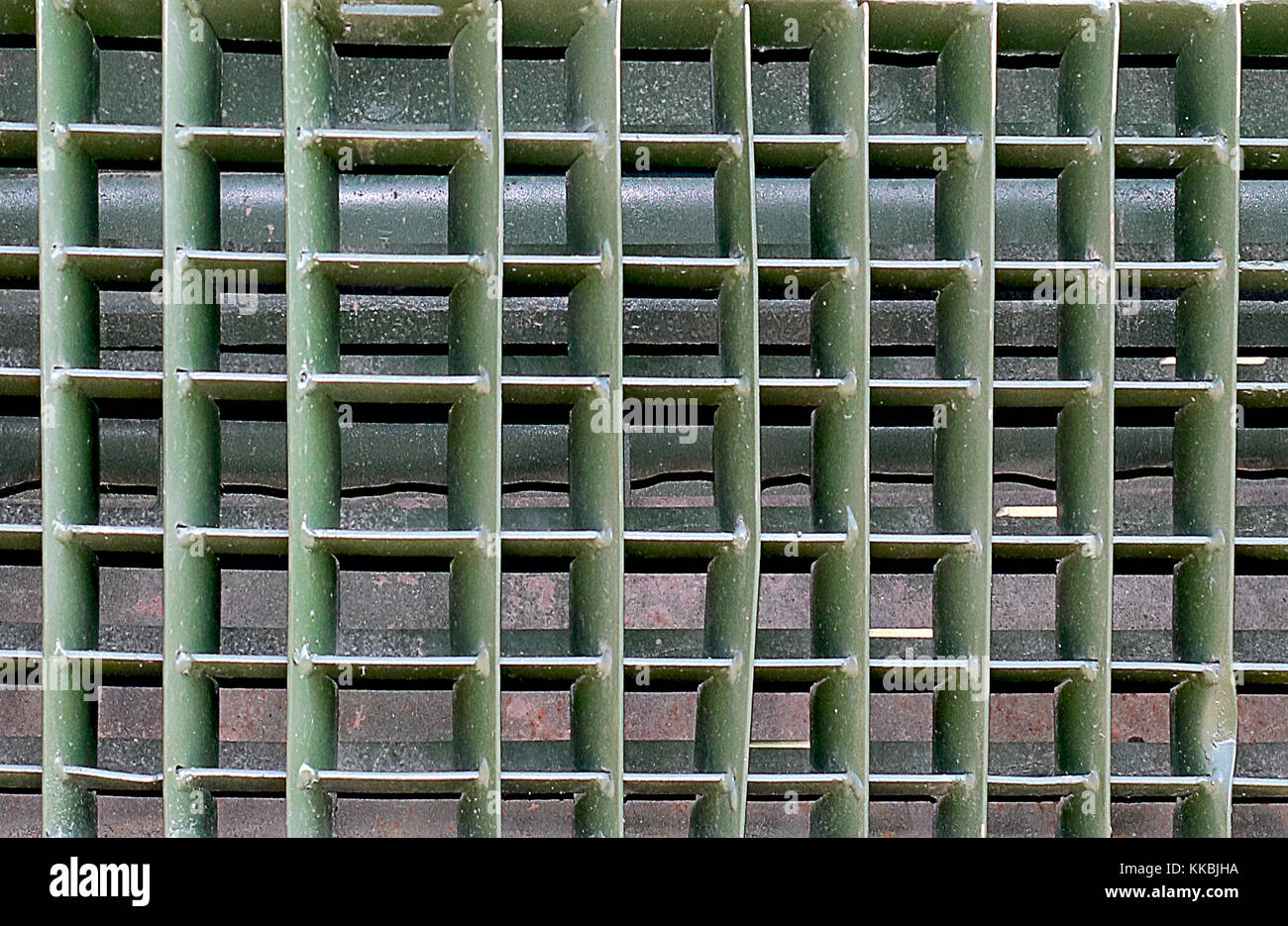 Close-up view of military car radiator background texture. Template for design. Stock Photo