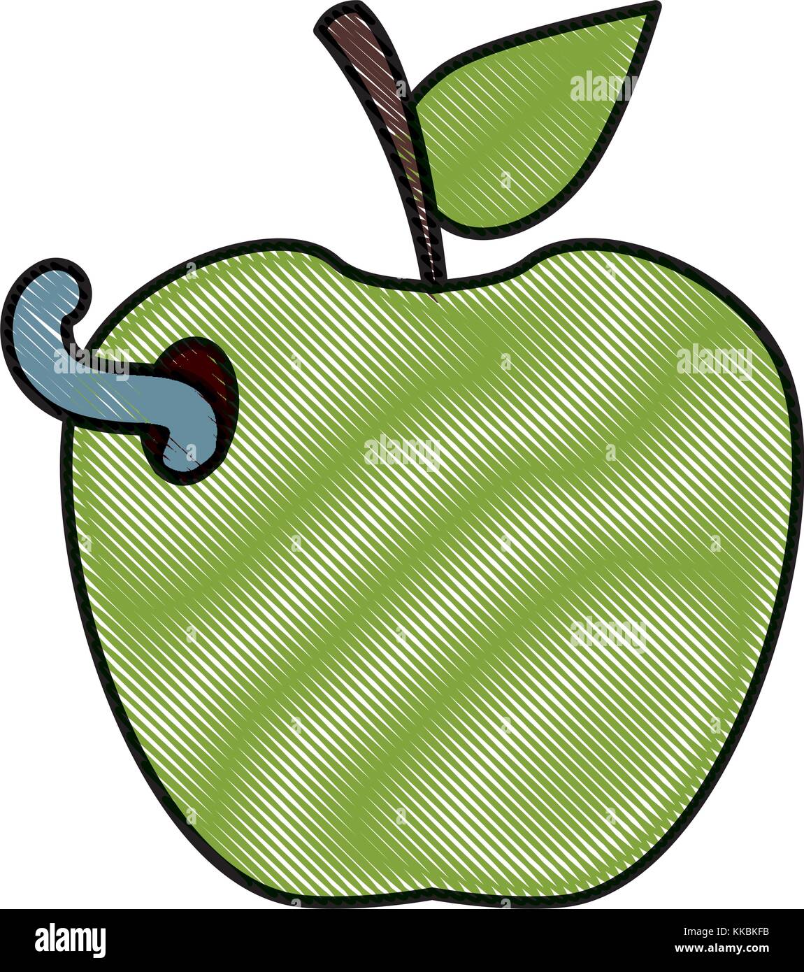 Apple with worm Stock Vector Image & Art - Alamy