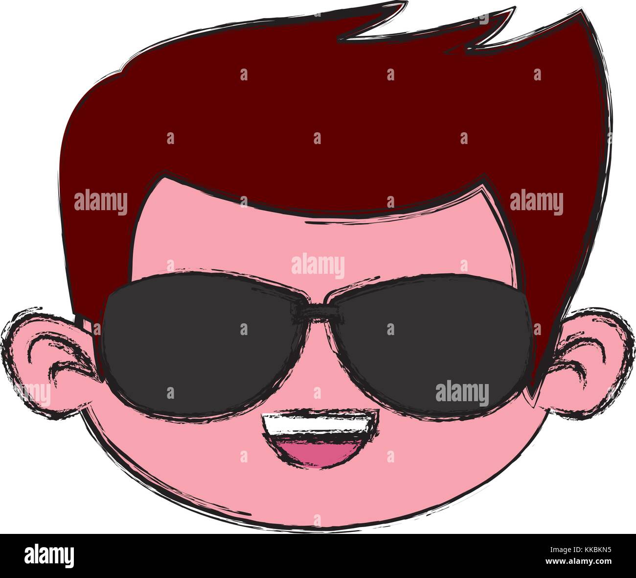 Cute boy with sunglasses cartoon Stock Vector Image & Art Alamy