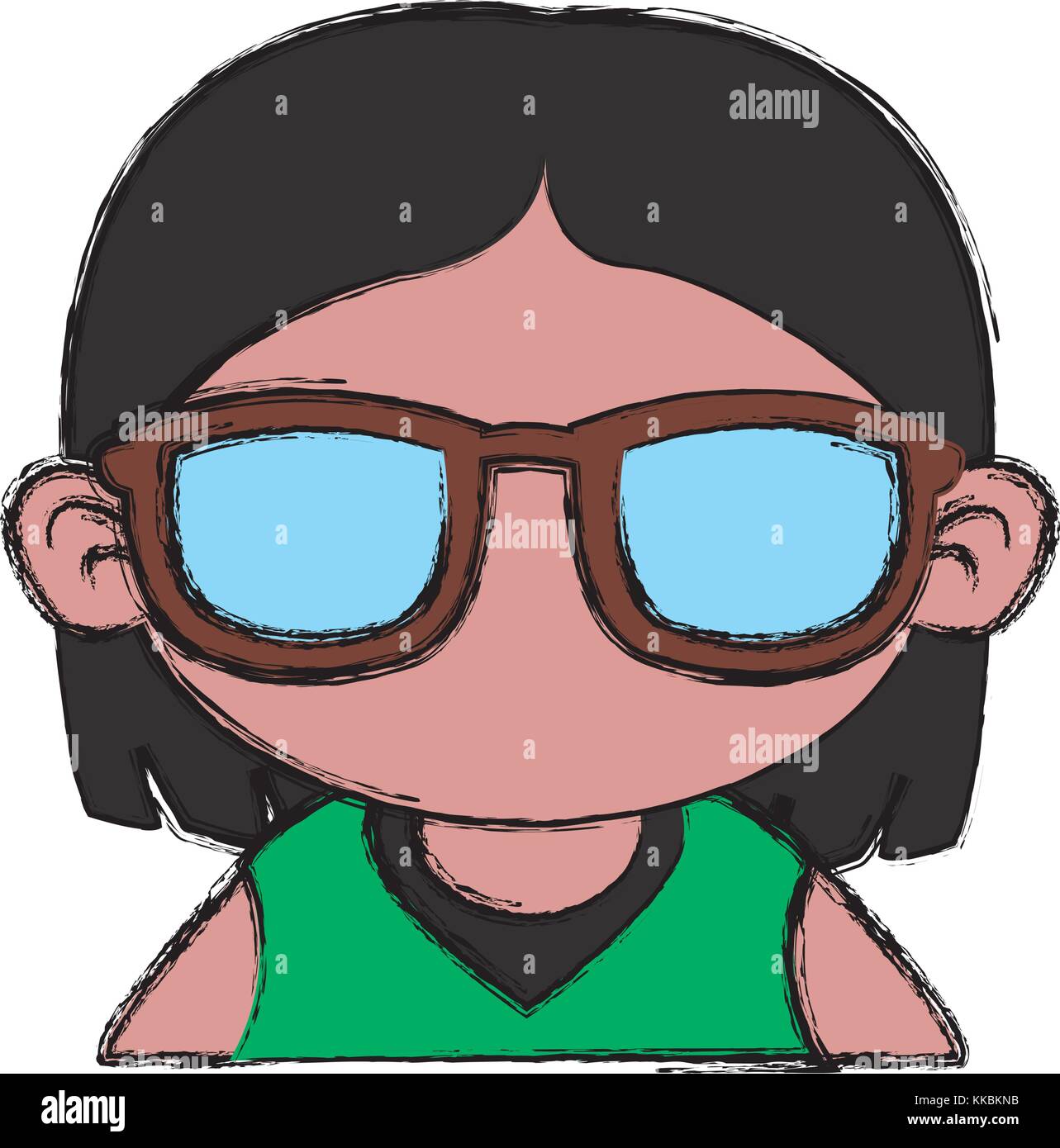 Cute girl with sunglasses cartoon Stock Vector Image & Art Alamy