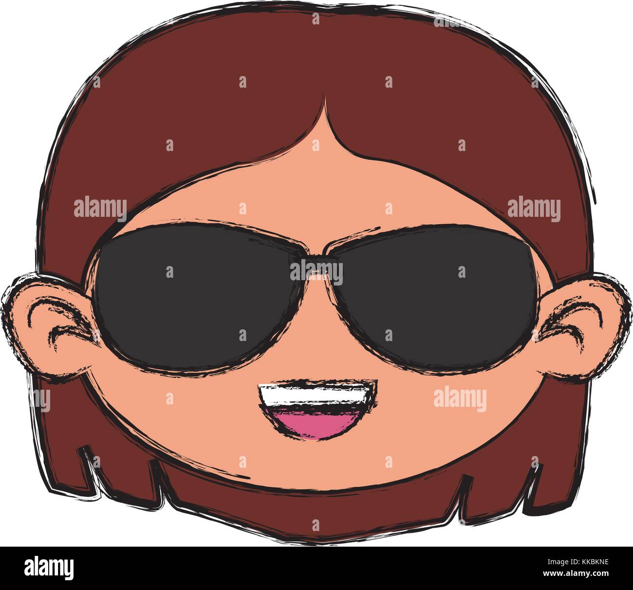 Cute girl with sunglasses cartoon Stock Vector Image & Art Alamy