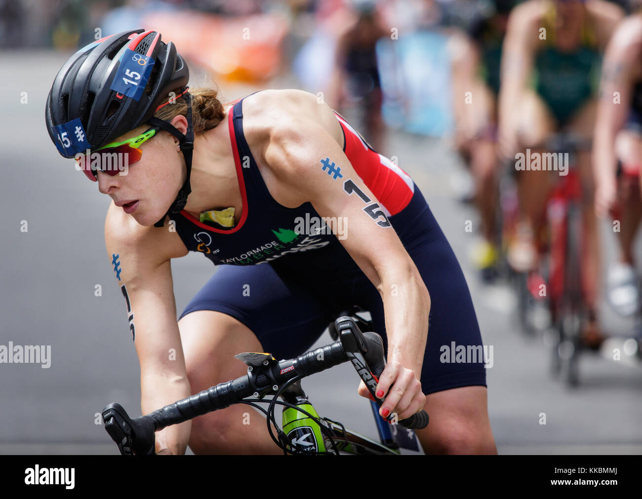 Jessica Learmonth at the World Series Triathlon in Leeds 2017 Stock Photo