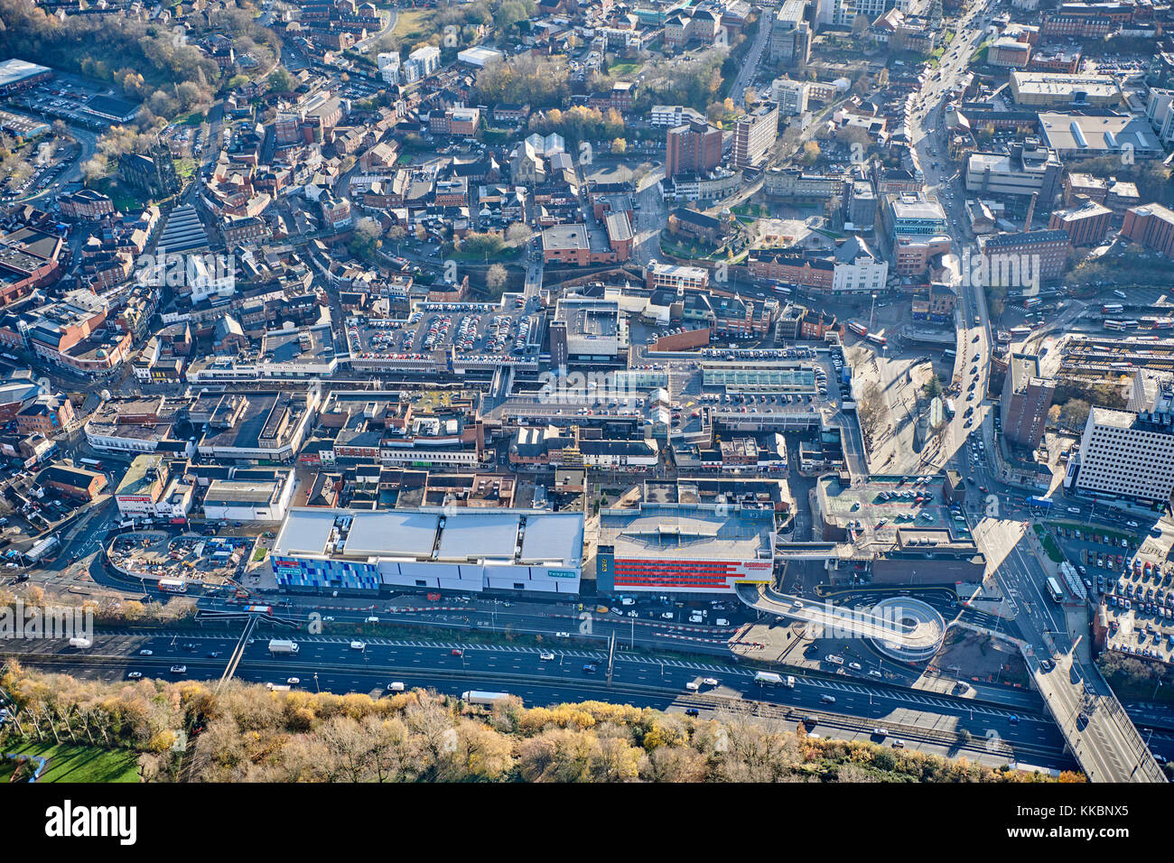 An aerial view of Stockport Town centre, North West England, UK Stock Photo Alamy
