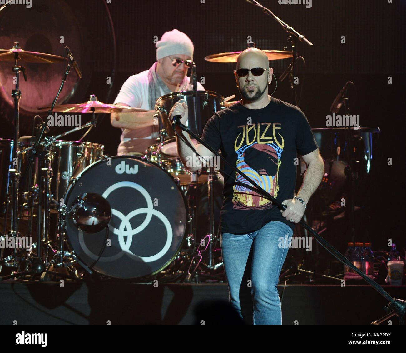 HOLLYWOOD FL - JUNE 08: Jason Bonham, James Dylan of Jason Bonham's Led Zeppelin Experience performs at Hard Rock Live held at the Seminole Hard Rock Hotel & Casino on June 8, 2016 in Hollywood, Florida.   People:  Jason Bonham, James Dylan Stock Photo